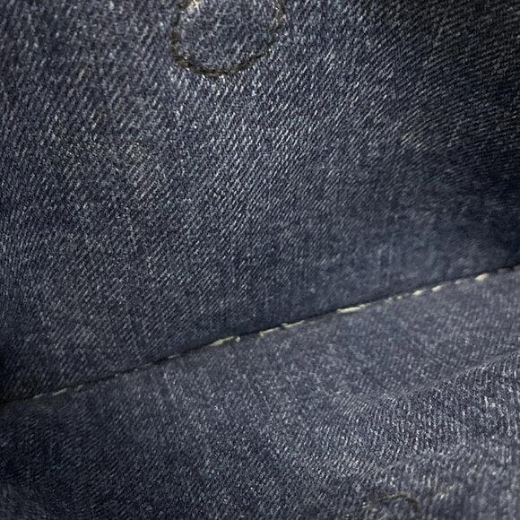 Auth PRADA Canapa - Blue Black Denim Tote Bag - Picture 14 of 15